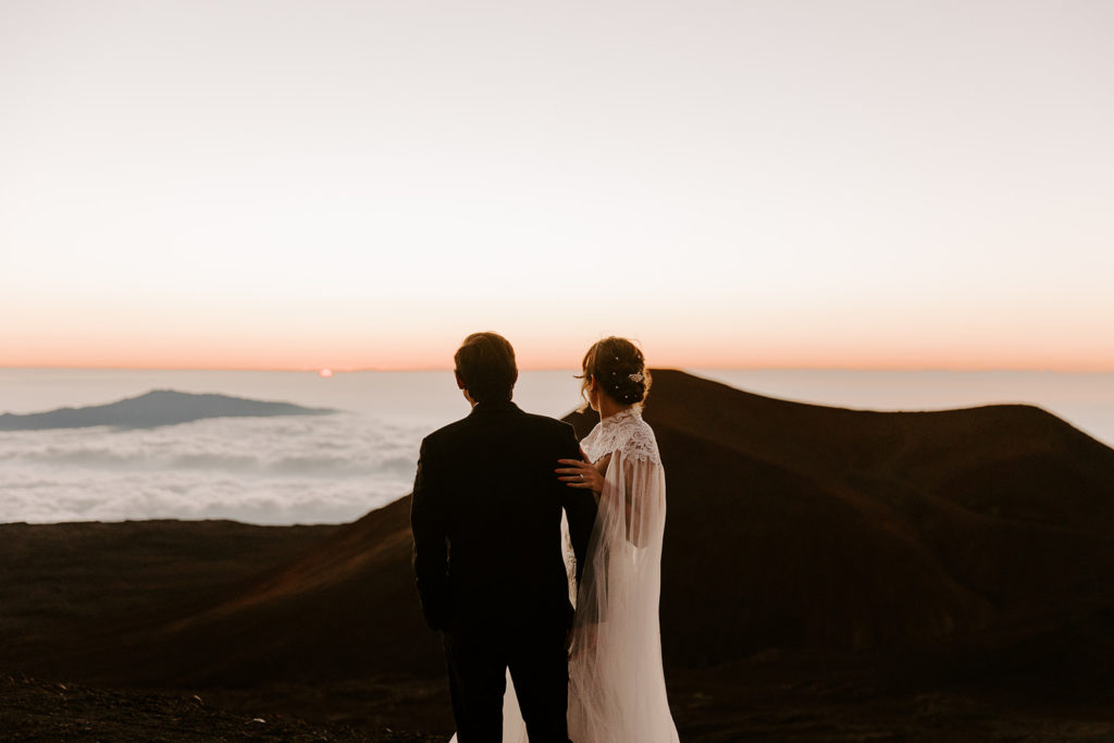 Joey and Raegan enjoy the sunset from Mauna Kea
